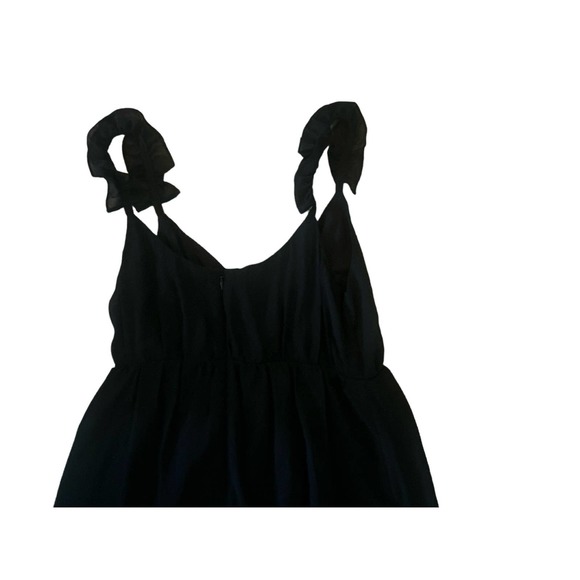 NWT Women 6P Petite Madewell L8867 Ruffle-Strap Wrap Dress Black Cami Sleeveless - Picture 4 of 5